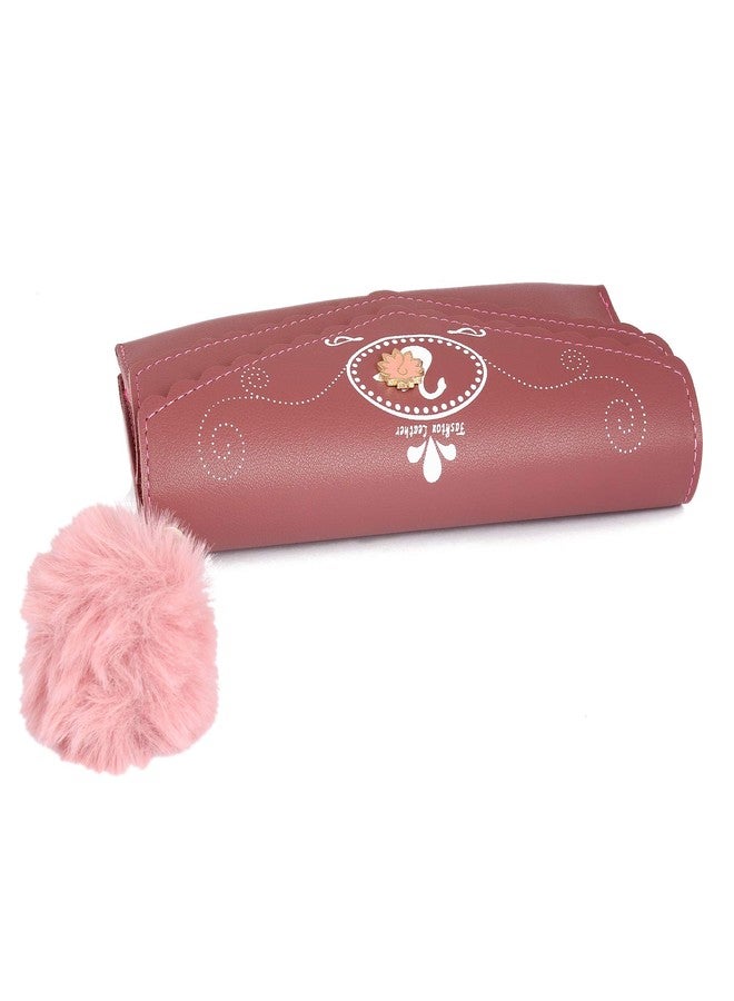 Natali Stylish Clutch For Women - PU Leather Womens Wallet With Card Slot & Phone Compartment (Dark Pink) - Image 4